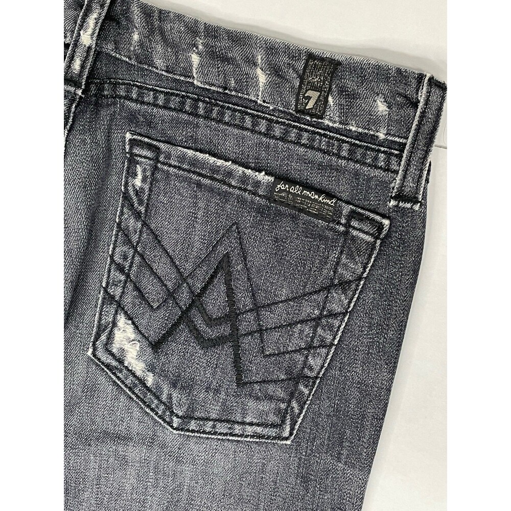 7 For All Mankind Womens 28 A Pocket Bootcut Distressed Dark Denim Gorpcore Y2K